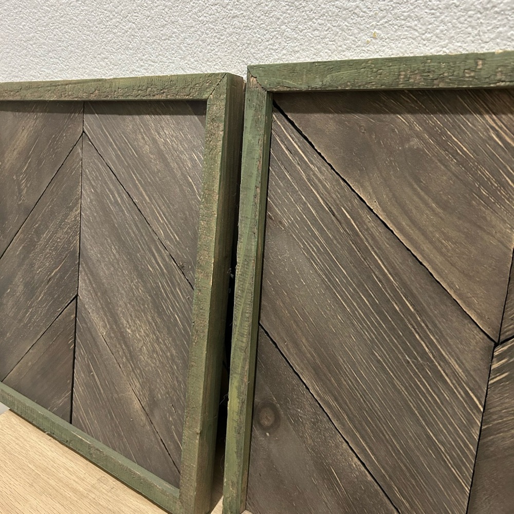 Hobby Lobby Green and Brown Chevron Wall Art Farm house design